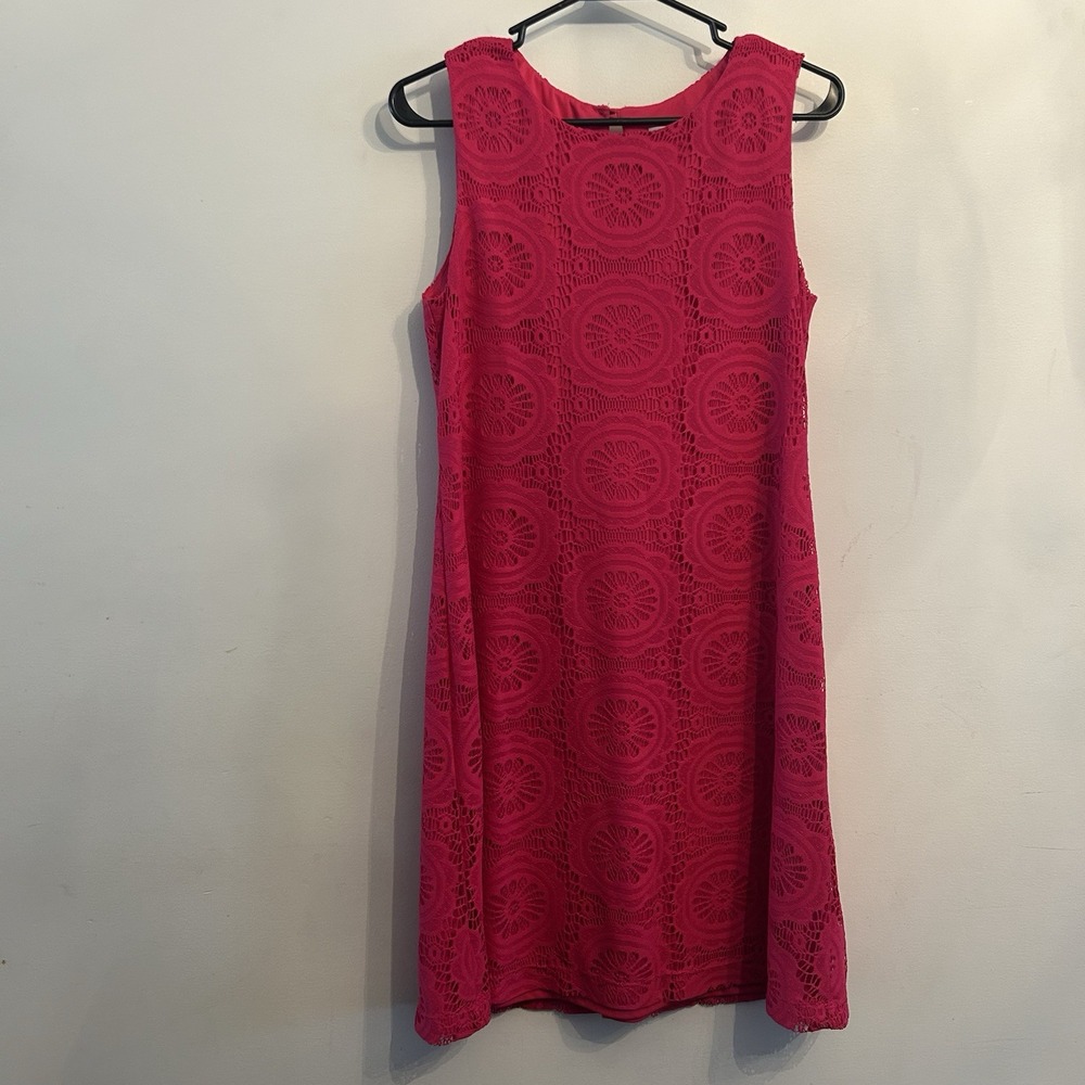 Eliza J Women's Bright Pink Sleeveless Fit Dress Size 8 Spring Summer‎